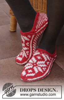 Free patterns - Vánoční ponožky a papučky / DROPS Extra 0-1057
