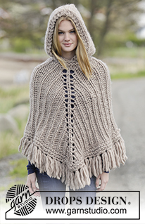 Free patterns - Hætteponcho / DROPS Extra 0-1221