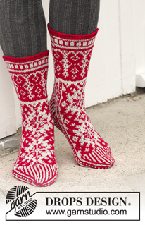 Free patterns - Vánoční ponožky a papučky / DROPS Extra 0-1335