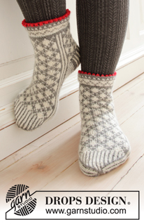 Free patterns - Weihnachtliche Socken & Hausschuhe / DROPS Extra 0-1433