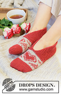 Free patterns - Vánoční ponožky a papučky / DROPS Extra 0-1568