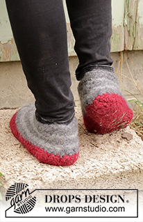 Free patterns - Felted Slippers / DROPS 193-17