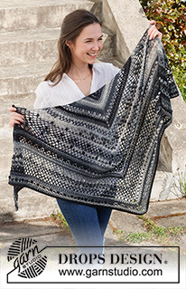 Free patterns - Store sjal / DROPS 214-43