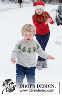 Free patterns - Vánoční pulovry a propínací svetry / DROPS Children 41-17