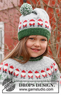 Free patterns - Cappelli di Natale / DROPS Children 44-15